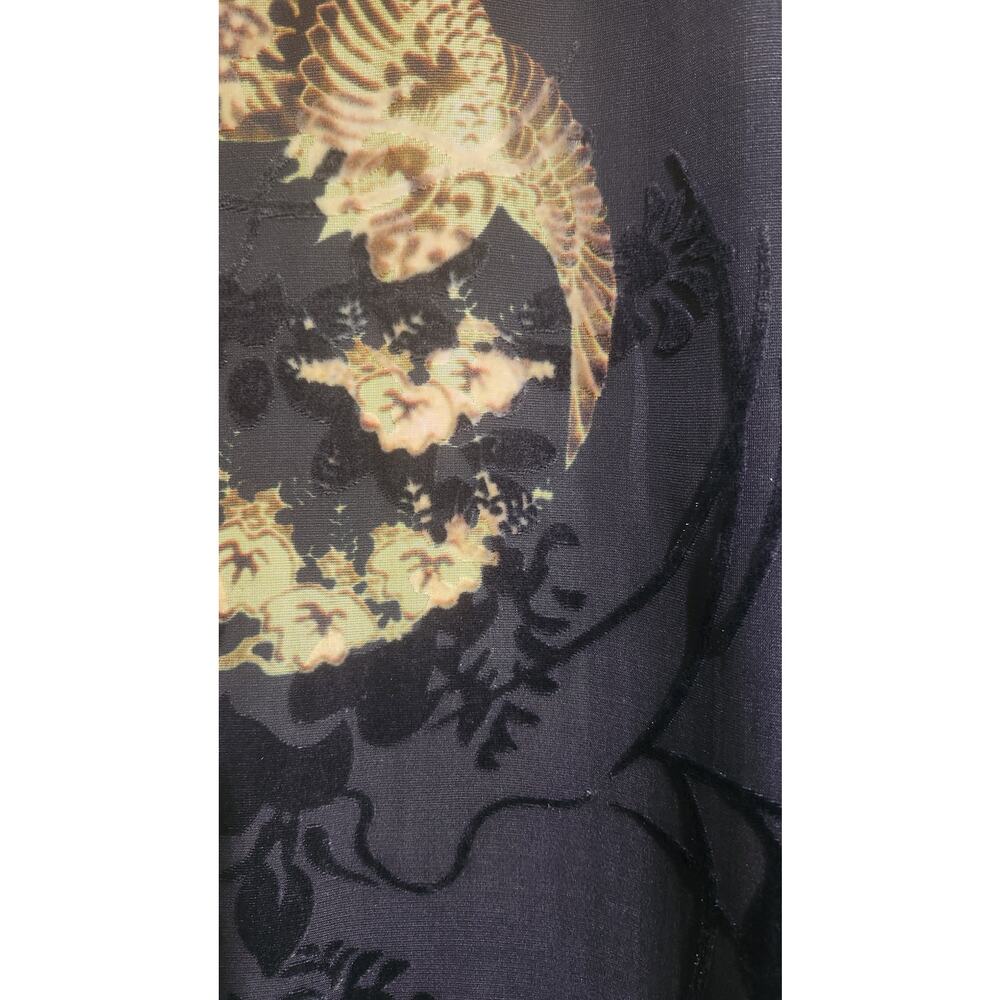 NWT Womens CITRON Silk Black Gold Pink Floral Design Short Kimono Sleeve Size 1X - Picture 7 of 9